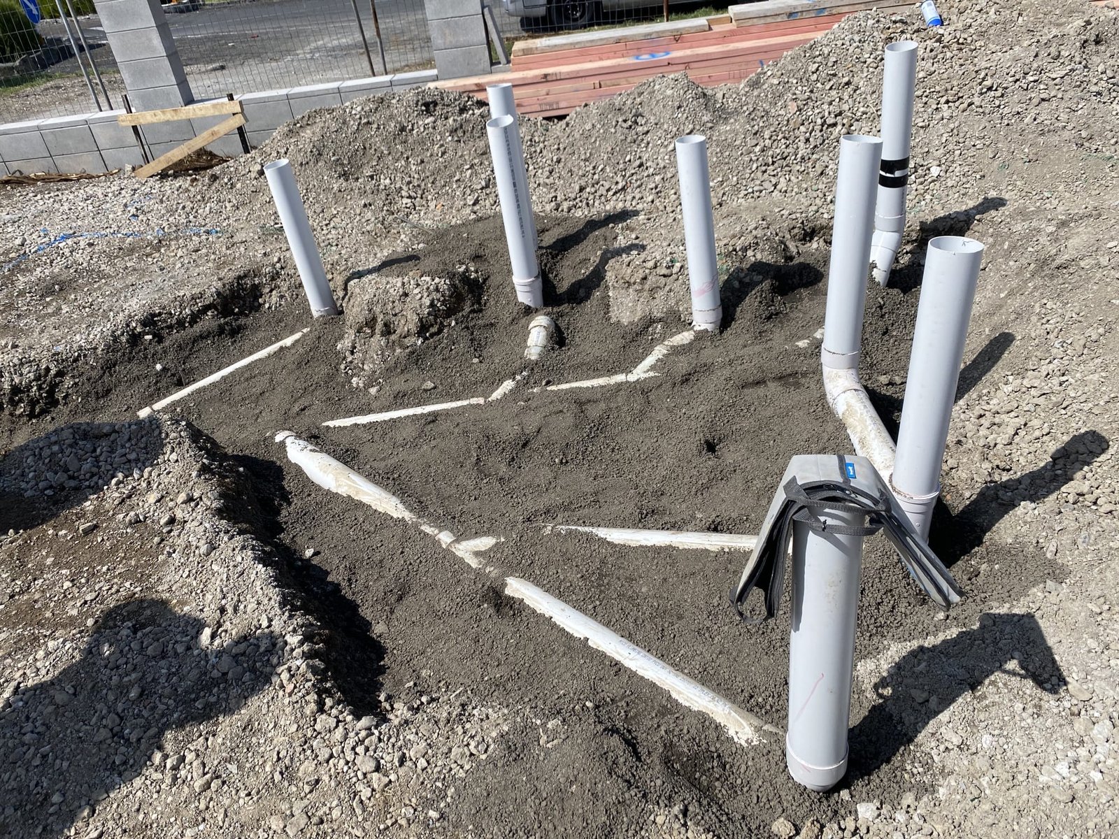 Completed private drain connection to boundary