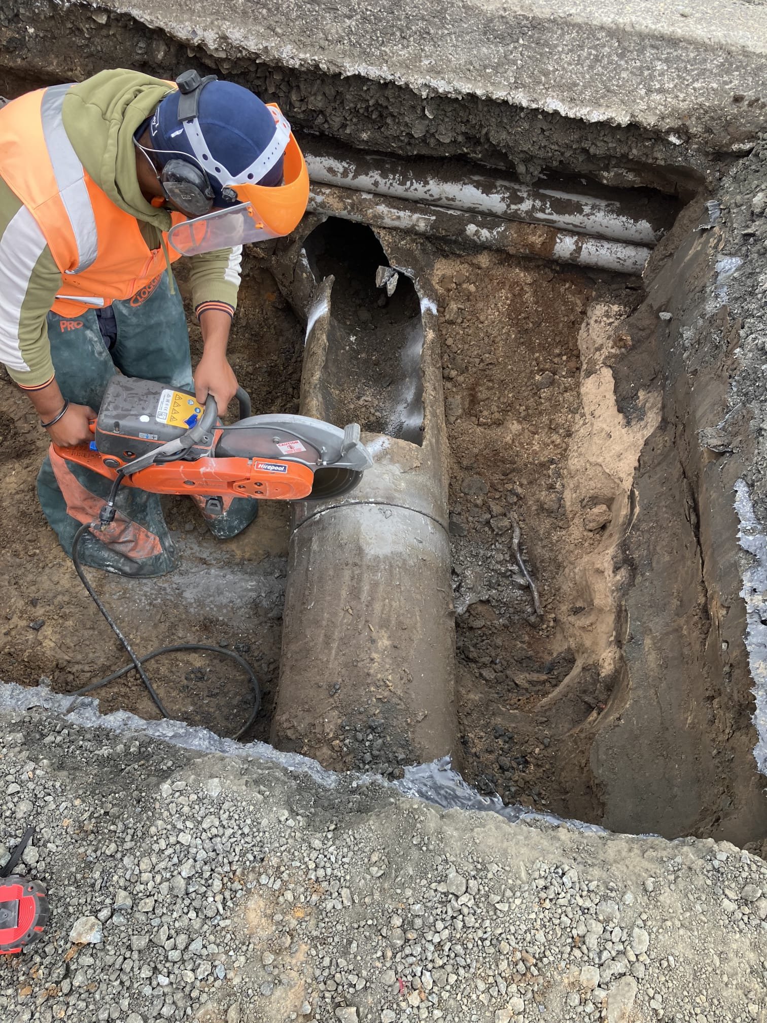 Public stormwater main pipeline installation
