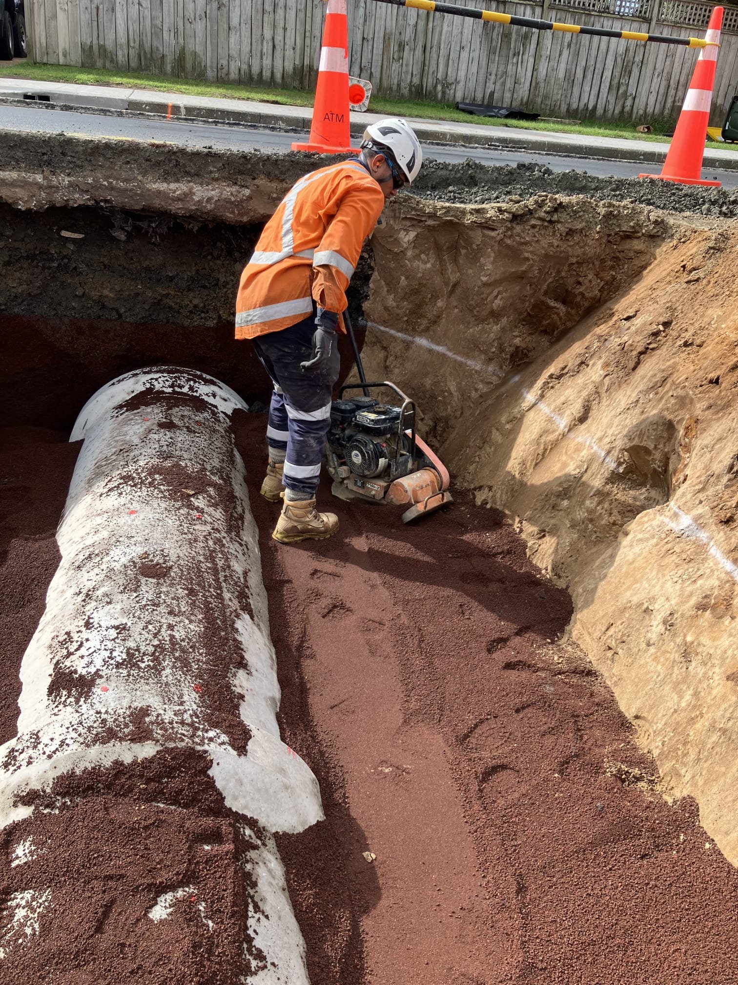 Concrete manhole installation on public drainage network